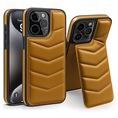 お買い得  iPhone用ケース-電話 ケース 用途 iPhone 16 iPhone 15 プロマックスプラス iPhone 14 13 12 11 Pro Max Plus バックカバー スタンド付き 磁石バックル ワイヤレス充電をサポート レトロ風 TPU PC PUレザー