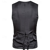 cheap Men&#039;s Vest-Men&#039;s Vest Gilet Wedding Event / Party Daily Fashion Business Spring &amp;  Fall Patchwork Button 2 in 1 Polyester Comfortable Color Block Single Breasted One-button V Neck Regular Fit Black Navy Blue