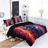 cheap Duvet Cover Sets-Cyberpunk Style Sci-Fi Animal Duvet Cover Set Includes Duvet Cover and Pillowcases Futuristic and Vibrant Design Soft and Durable Fabric Perfect for Adding an Edgy Touch to Your Bedroom Decor