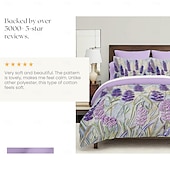 cheap Duvet Cover Sets-Swinging Lavender Duvet Cover Set Cotton Floral Pattern Set Soft 3-Piece Luxury Bedding Set Home Decor Gift Twin Full King Queen Size Duvet Cover