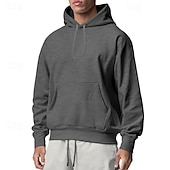 cheap Basic Hoodies-Men&#039;s Hoodie Black White Pink Light Grey Dark Gray Hooded Plain Pocket Sports &amp; Outdoor Daily Holiday Streetwear Basic Casual Spring &amp;  Fall Clothing Apparel Hoodies Sweatshirts