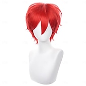 abordables Perruques de fête-perruque cosplay courte hérissée duveteuse résistante à la chaleur en cheveux synthétiques en couches pour hommes et femmes, perruque de fête de carnaval