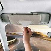 economico Parasole e aletta parasole per auto-porta fazzoletti per visiera auto in pelle sintetica con tovagliolo 1 pz