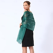お買い得  ショール-フォーマルなイブニングパーティー用のレディースシアークレープショールとラップ、女性用ソフトシマー軽量旅行フェスティバルショール