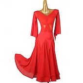 voordelige Ballroom danskleding-Ballroomdansen Kleding Gesplitst Dames Prestatie Feest Lange mouw Chiffon Netstof Spandex
