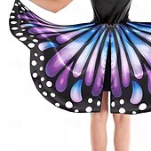 preiswerte Damenkostüme-Schmetterling Faschingskostüme Kleid Stirnband Erwachsene Damen Lustiges Kostüm Party Karneval Einfaches Karnevalskostüm