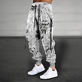 cheap Sweatpants-Men&#039;s Graphic Skull Sweatpants Joggers Pants Trousers Mid Waist Drawstring Elastic Waist Vintage Casual Outdoor Street Dailywear Pocket Spring Fall Winter 3D Print Gray
