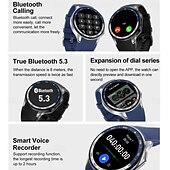 abordables Montres connectées-696 DTWatchX Montre intelligente 1.43 pouce Smartwatch Montre Connectée Bluetooth Podomètre Rappel d&#039;Appel Moniteur de Sommeil Compatible avec Android iOS Femme Hommes Mode Mains-Libres Rappel de