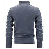 abordables Pull col rond-Homme Pull Pull en tricot Pull à col roulé pour homme A côtes Tricoter Normal Tricoté Plein Col Roulé Mode basique Usage quotidien Rendez-vous Vêtement Tenue Automne hiver Noir Blanche S M L