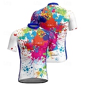 preiswerte Radtrikot Herren-Herren Radtrikot Graffiti Kurzarm Fahhrad T-Shirt Trikot mit 3 Gesäßtaschen Mountainbike MTB Schnelltrocknend Anatomisches Design Feuchtigkeitsableitend Atmungsaktiv Sport Weiß Gelb Blau Bekleidung
