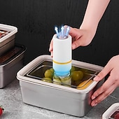 Недорогие Хранение на кухне-Вакуумный контейнер для пищевых продуктов, герметичный ящик для хранения пищевых продуктов sus304, ланч-бокс для фруктов, безопасный для холодильника, герметичный контейнер для еды (прямоугольный)