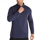 levne Běžecké tričko a tílka-Pánské Základní vrstva Čtvrtletní zip Dlouhý rukáv Dres Ležérní Oblečení na atletiku Podzim Polární flís Zahřívací Cvičení v tělocvičně Běh Chůze sportovní oblečení Sportovní oděvy Jednobarevné Čern