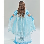abordables Costumes pour filles-La Reine des neiges Conte de Fées Princesse Cendrillon Elsa Robe de demoiselle d&#039;honneur Costume de soirée à thème Robes en tulle Douce Lolita Cosplay de Film for Fille Enfants Carnaval Fête / Soirée