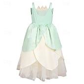 cheap Girls&#039; Costumes-Tinker Bell Fairy Tale Princess Tiana Flower Girl Dress Theme Party Costume Tulle Dresses Cosplay Movie Cosplay for Girls&#039; Kids Carnival Party / Evening
