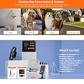 お買い得  犬用トレーニング用品-3in1 電気ワイヤレスフェンス 犬の訓練用首輪 禁止区域 高精度レーダー ワイヤレスフェンスシステム 最大1エーカー 屋内でのリアルタイム距離監視 &amp;屋外用中型犬から大型犬