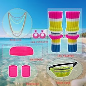 Недорогие Наряды-Ретро В стиле 1980-х Тренировка Инвентарь Леггинсы Набор аксессуаров Маскарадный костюм Жен. Маскарад Для вечеринок На каждый день Парад гордости Взрослые Кофты Брюки Сумки Все сезоны