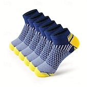 billiga herrstrumpor-Herr 6 par Multipack Socka Löparstrumpor Vardagliga strumpor Svart Vit Färg Geometrisk Sport &amp; Utomhus Dagligen Semester Grundläggande Medium Vår Höst Mode Ledigt