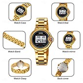 economico Orologi digitali-SKMEI Da donna Orologio digitale Di tendenza Orologio casual Orologio da polso Luminoso Allarme sveglia Calendario Data Acciaio inossidabile Guarda