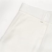 economico Sciolto-Per uomo pantaloni della tuta Pantaloni Pantaloni da completo Tasca frontale Gamba dritta Liscio Comfort Matrimonio Attività commerciale Spiaggia Di tendenza Moderno Nero Bianco