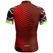 economico Maglie da uomo-Men's Cycling Jersey Color Block Geometic Short Sleeve Bike Tee Tshirt Jersey Top with 3 Rear Pockets Mountain Bike MTB Quick Dry Breathable Sports Red Navy Blue Blue Clothing Apparel