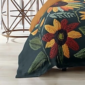 cheap Duvet Cover Sets-Botanical Floral Duvet Cover Set - Includes Duvet Cover and Pillowcases - Elegant Nature-Inspired Design - Soft and Comfortable Fabric - Perfect for Bedroom Decor