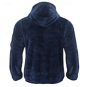 baratos Casacos &amp; Sobretudos para Homem-Homens Jaqueta de Inverno Jaqueta polar polar Jaqueta casual Diário Férias Térmico / Quente Bolsos Outono &amp; inverno Tecido Moda Roupa de rua Com Capuz Padrão Preto Azul Marinha cáqui Cinzento Escuro
