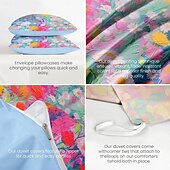 economico Set copripiumino-set copripiumino con motivo floreale dipinto a olio set consolatore morbido set di biancheria da letto in cotone di lusso in 3 pezzi decorazioni per la casa regalo di biancheria da letto crepuscolare