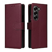 お買い得  サムスン用ケース-電話 ケース 用途 サムスンのギャラクシー Zフォールド6 Z Fold 5 Z Fold 4 Z Fold 3 ウォレットカードケース スタンド付き 磁石バックル リストストラップ付き レトロ風 TPU PUレザー