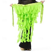 abordables Ropa de danza del vientre-Bufanda de danza del vientre para mujer, falda con cinturón, cinturón de baile latino, falda ondulada con borlas para rendimiento