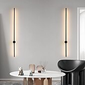 billiga Vägglampor för inomhusbelysning-led inomhusvägglampor 3-färgs ljuskälla 97cm 1st/2st 8w ip20 lång list modern nordisk rotationsvägglampa med linjärt rör för sovrumstrappa hall bakgrundsbelysning 110-240v