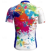preiswerte Radtrikot Herren-Herren Radtrikot Graffiti Kurzarm Fahhrad T-Shirt Trikot mit 3 Gesäßtaschen Mountainbike MTB Schnelltrocknend Anatomisches Design Feuchtigkeitsableitend Atmungsaktiv Sport Weiß Gelb Blau Bekleidung