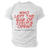 billiga Roliga T-shirts för män-Herr Rolig Slang T-shirt Kortärmad T-shirt 3D-tryck Rund hals Skjorta Retro / vintage Ledigt Gatustil Utomhussport Helgdag Utekväll Svart Vit Blå Vår &amp; sommar Kläder S M L XL 2XL 3XL