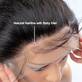cheap Closure &amp; Frontal-14 Inch 13x6 Lace Frontal Body Wave HD Transparent Frontal Ear to Ear 13x6 Lace Frontal Closure With Baby Hair Free Part 100% Virgin Human Hair Frontal Closure Natural Hairline 150% Density