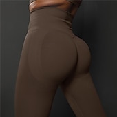 economico Leggings e collant da yoga-Per donna Pantaloni da yoga Leggings da yoga Vita Alta Yoga Allenamento in Palestra Pilates Collant Grigio scuro Nero Borgogna Spandex Gli sport Abbigliamento sportivo Elasticizzato Taglia piccola