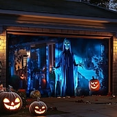 halpa Halloween koristelu-halloween oven koristeet ulkona halloween autotallin oven kansi kurpitsa noita banneri pelottava linna suuri taustakoristeet lomalle ulkoautotallin ovi kodin seinäkoristeet