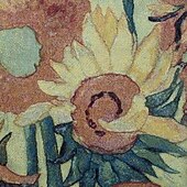 preiswerte Jacquardgewebte Wandteppiche-Jacquardgewebter Wandteppich, Gobelin, Aubusson-Wandkunst, großer Wandteppich, Reproduktion, Webstuhl, Baumwollgewebe, Sonnenblumen, belgischer Wandteppich (ohne Quasten und Stange)
