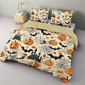 halpa Pussilakanasetit-halloween beige pussilakanasetti - ihastuttava kurpitsaprintti makuuhuoneesi sisustamiseen - sisältää pussilakanan ja tyynyliinat - pehmeä ja mukava kangas - täydellinen lisäämään juhlaa tilaan