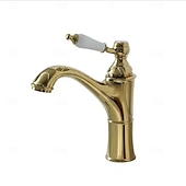 baratos Torneiras de Lavatório de Casa de Banho-Torneira pia do banheiro - Cascata Galvanizar Conjunto Central Monocomando e Uma AberturaBath Taps