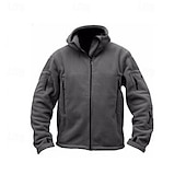 abordables Softshell, polares y chaquetas de montaña-Hombre Chaqueta de lana para senderismo Algodón Invierno Al aire libre Templado Suave Cómodo Chaqueta táctica cálida Chaqueta deportiva de forro polar con capucha Chaqueta de aventura de invierno
