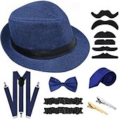 ieftine Accesorii și altele-Retro / vintage Urlați 20 de ani Anii 1920 Ținute Pălărie de panama Set accesorii Gatsby Domn Modă Bărbați Crăciun Halloween Carnaval Bal Petrecerea Burlăcițelor Festival Adulți Mai multe accesorii