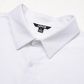 voordelige Heren Elite Overhemden-Voor heren linnen overhemd Wit Korte mouw Effen Kleur Bloemig Grafisch Strijkijzer Overhemdkraag Buiten Grafisch Kleding Casual / Dagelijks