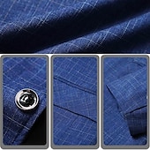 economico Blazer Classici da Uomo-Per uomo Laurea Blazer Affari Cocktail party Ricevimento di matrimonio Senza pantaloni eleganti Moda Casual Primavera &amp; Autunno Poliestere Semplice Bottoni Tasca Confortevole Monopetto Giacca Blu