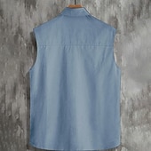 abordables chemises western pour hommes-Homme Cheval Impression du sud-ouest Chemise Chemise Western Chemise de cow-boy Sans Manches style occidental Extérieur Travail Casual Eté Printemps Col de Chemise Bleu Vert Kaki