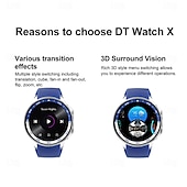 abordables Montres connectées-696 DTWatchX Montre intelligente 1.43 pouce Smartwatch Montre Connectée Bluetooth Podomètre Rappel d&#039;Appel Moniteur de Sommeil Compatible avec Android iOS Femme Hommes Mode Mains-Libres Rappel de