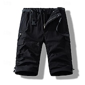 economico Classico-Per uomo Pantaloncini tattici Pantaloncini modello cargo Pantaloncini Bottoni A cordoncino Multi tasca Liscio Indossabile Lunghezza del ginocchio Esterno Giornaliero Campeggio e hiking Di tendenza