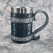 cheap Medieval-1pc Antique Viking Beer Mug - Wooden Barrel Cup with Stainless Steel Liner - Perfect Gift for Beer Lovers