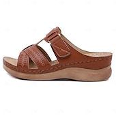 billiga Avslappnade sandaler-svarta slip-on-sandaler för kvinnor med utskuren design och bekväm sula för sommar- och fritidskläder