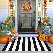 preiswerte Fußmatten-Halloween gestreifte Fußmatte Küchenteppich Bodenmatte Rutschfeste Teppich Ölresistente Matte Innen Außen Matte Schlafzimmer Dekor Badezimmermatte Eingangsteppich
