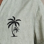 voordelige Heren Elite Overhemden-Voor heren Overhemd Linnen overhemd Groen Lange mouw Grafisch Bomen / bladeren Strijkijzer Overhemdkraag Buiten Causaal Knop Kleding