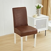 abordables Housse de chaise-Housse de chaise de salle à manger résistante à l&#039;eau pour salle à manger, cuisine, mariage, hôtel, banquet, restaurant - Housses de chaise élastiques anti-salissures, durables et faciles à nettoyer, parfaites